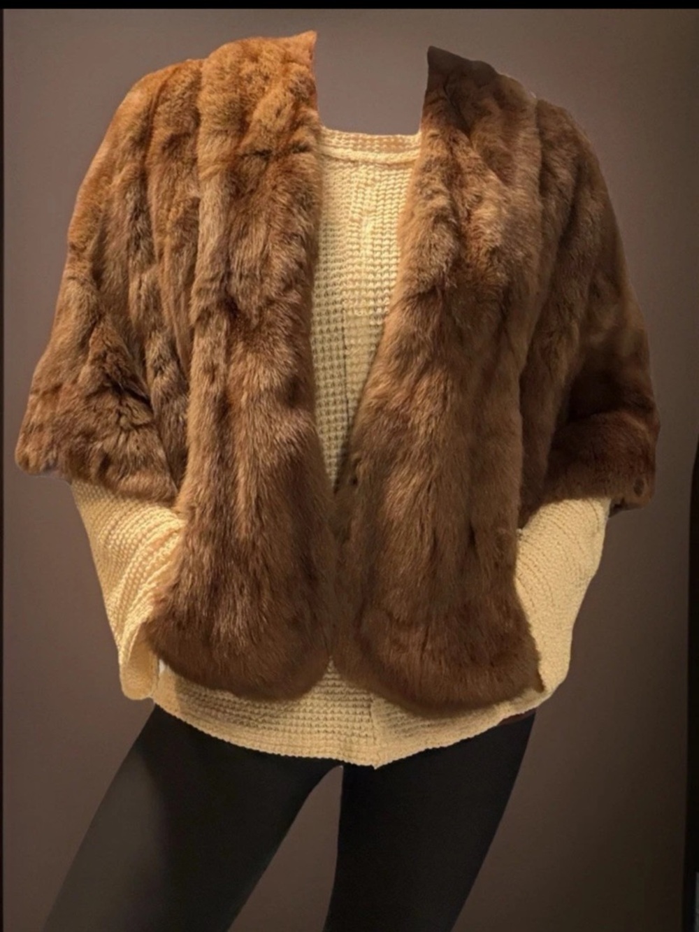 BALLA & SONS 1950’s Luxury Mink Fur Stole Old Hollywood Gatsby Wrap Autumn Haze
